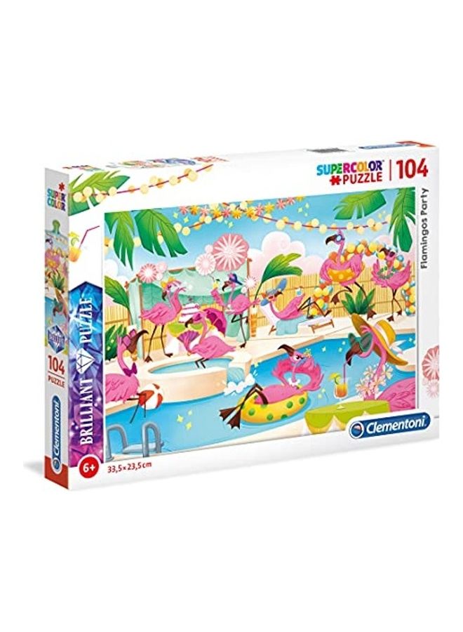 كلمينتوني طقم أحجية بتصميم طائر الفلامنجو الماسي للحفلات مكون من 104 قطع - Image 1