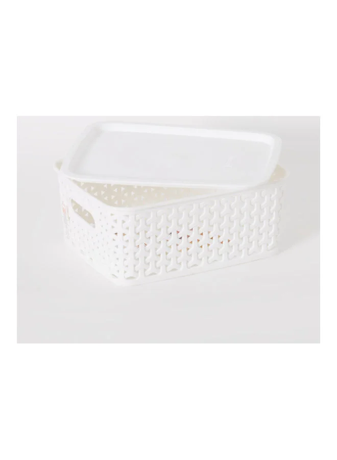 Home Box Spectra Royal Basket With Lid White 26x11x20cm