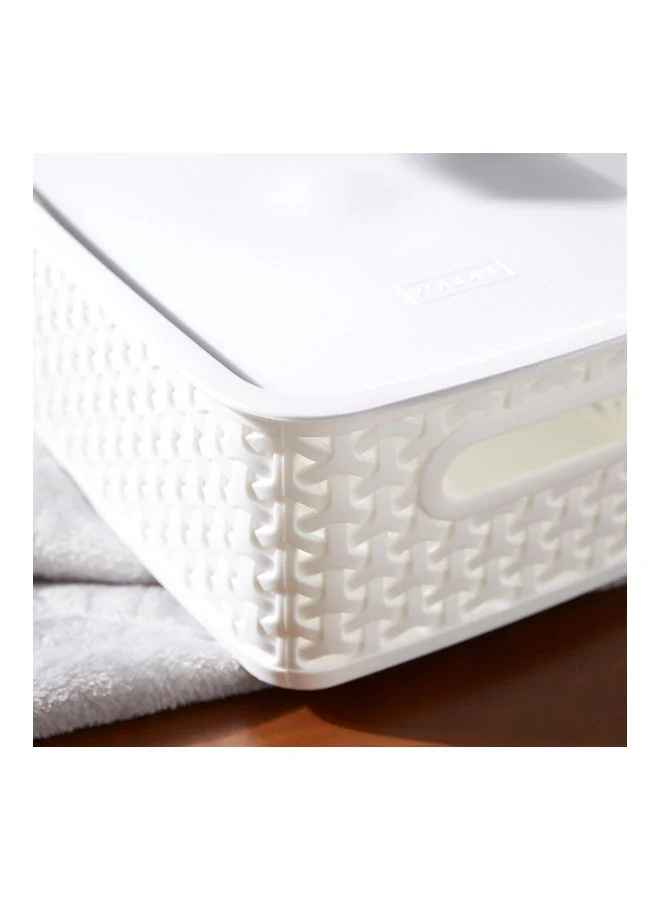 Home Box Spectra Royal Basket With Lid White 26x11x20cm