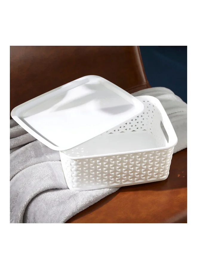 Home Box Spectra Royal Basket With Lid White 26x11x20cm