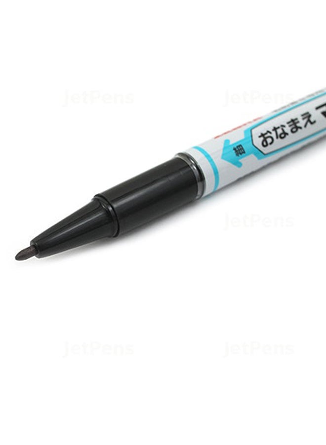ZEBRA Twin Tip Permanent Marker Black  - Image 2