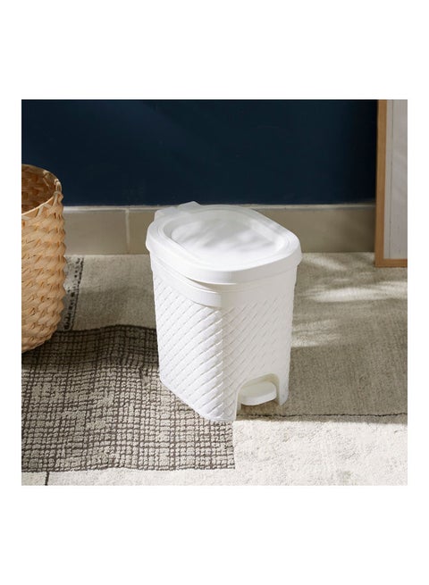 Tidy Pedal Trash Bin Waste Can Home Garbage Bin White 6.5Liters
