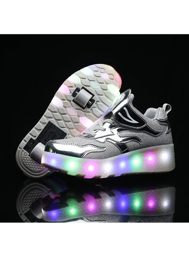 كيدل حذاء تزلج سنيكر لامع وعصري بإضاءة LED وامضة مع عجلات ونعل لايتننج - Image 5