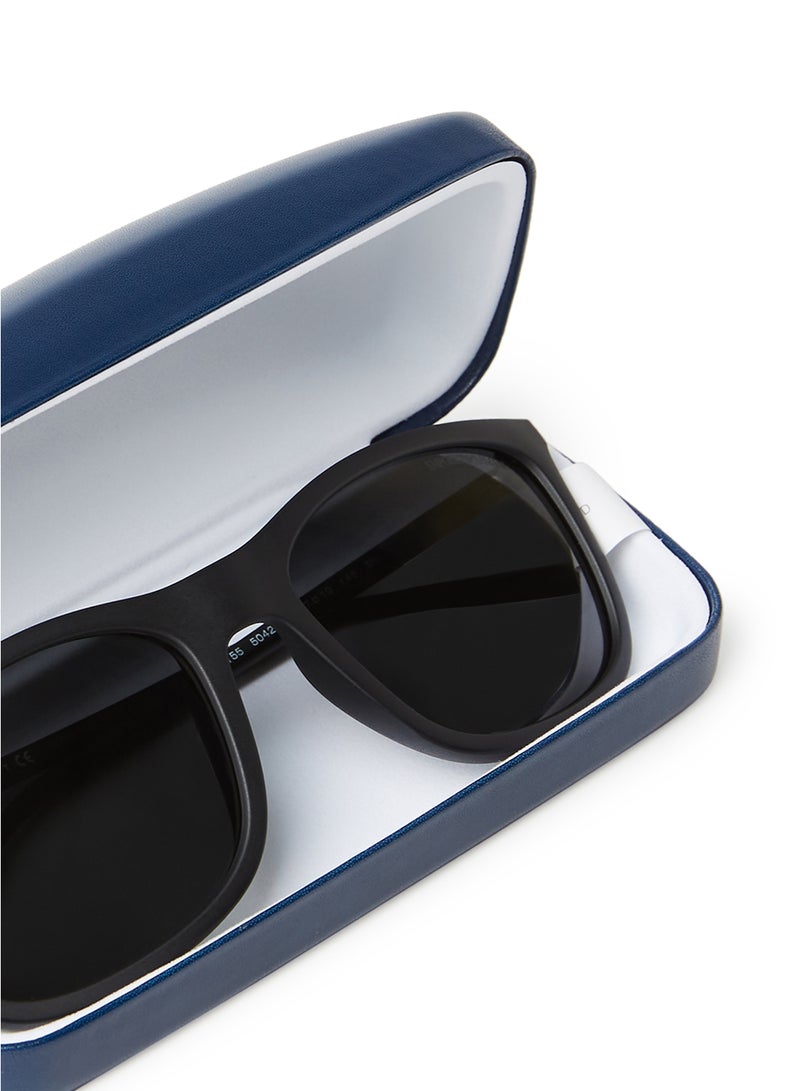 LACOSTE - Men's Full Rimmed Modified Rectangular Frame Sunglasses - Lens Size: 55 mm - Image 1