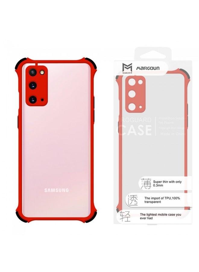 MARGOUN Anti-Drop Bumper Gorilla Frosted Case Cover For Samsung Galaxy S20 Red - Image 2