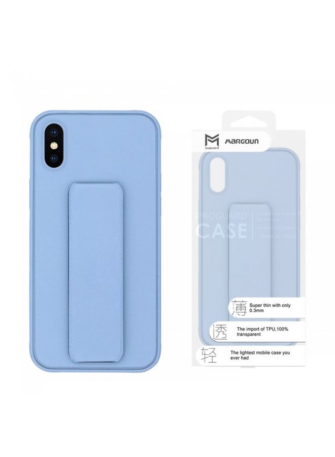 MARGOUN Protective Case Cover With Finger Grip Stand For iPhone XS Max Blue - Image 2