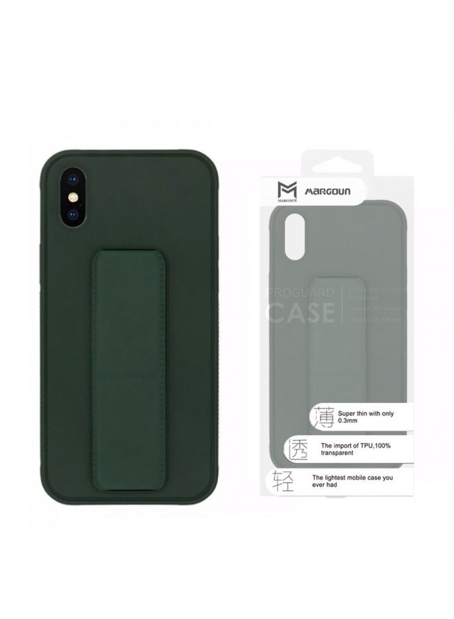 MARGOUN Protective Case Cover With Finger Grip Stand For iPhone XS Max Green - Image 2