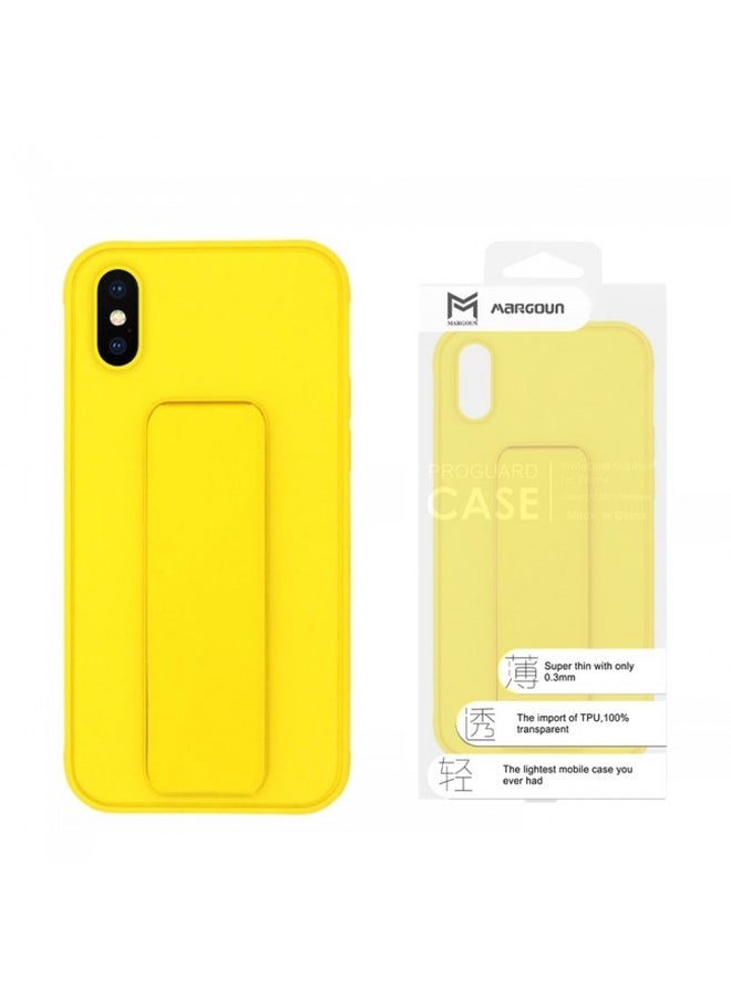 MARGOUN - Protective Case Cover With Finger Grip Stand For iPhone XS Max Yellow - Image 1