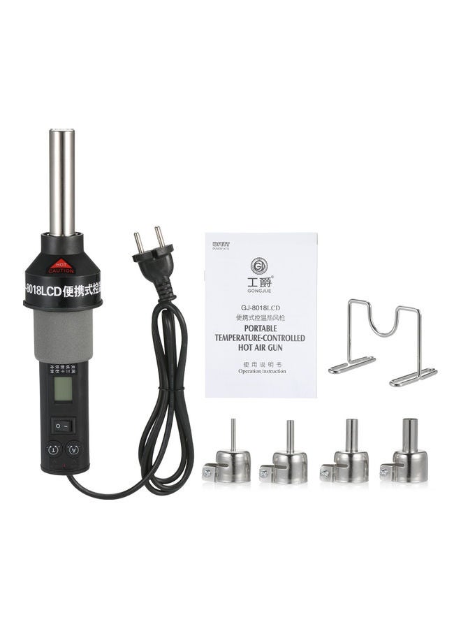 Portable Temperature-Controlled Soldering Heat Gun With Accessories Black/Silver/Grey  - Image 3