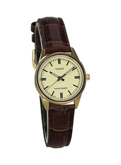 Women's Leather Analog Watch LTP-V005GL-9A - 47 mm - Brown