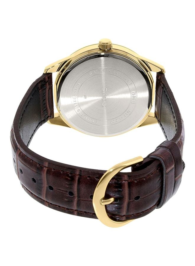 CASIO - Women's Leather Analog Watch LTP-V005GL-9A - 47 mm - Brown - Image 1