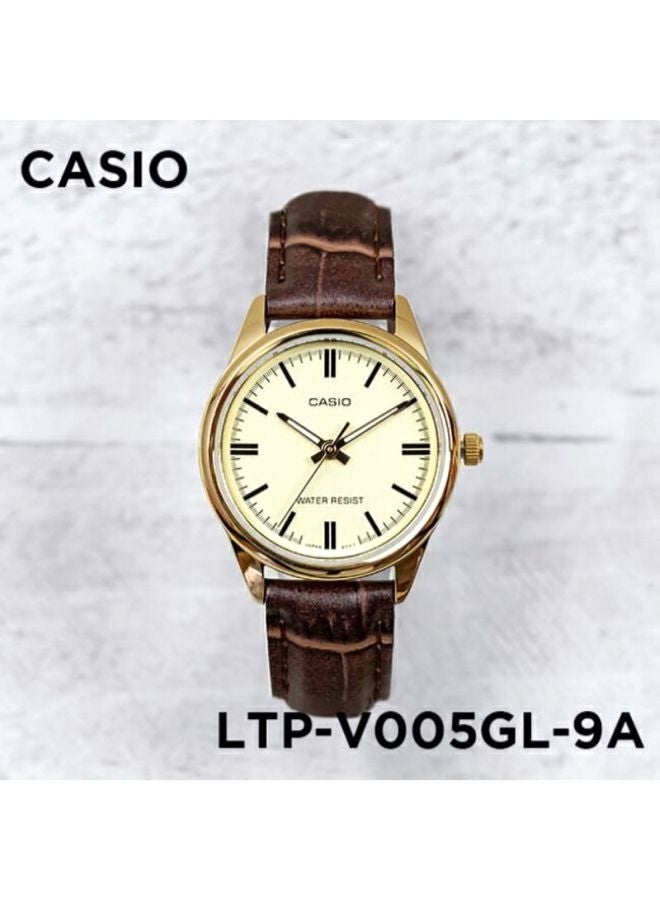 CASIO - Women's Leather Analog Watch LTP-V005GL-9A - 47 mm - Brown - Image 1