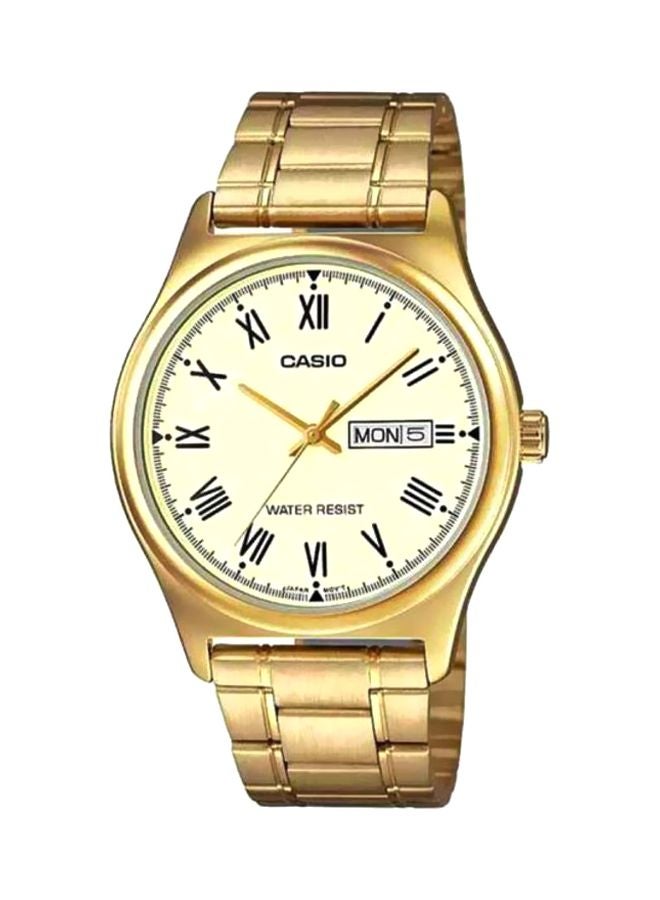 كاسيو ساعة يد رسمية بعقارب طراز MTP-V006G-9B - قياس 30 مم - لون ذهبي للرجال - Image 1
