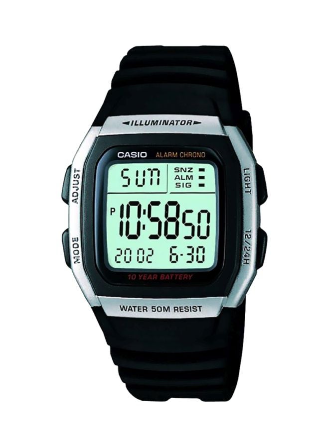 CASIO Men's Silicone Digital Wrist Watch W-96H-1AVDF - 40 mm - Black - Image 1