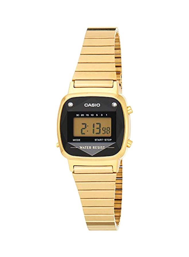 كاسيو ساعة يد رقمية للشباب طراز LA670WGAD-1DF مقاس 25 مم - لون ذهبي للنساء - Image 1