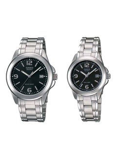 CASIO unisex Stainless Steel Analog Watch Set MTP/LTP-1215A-1A  - Image 1