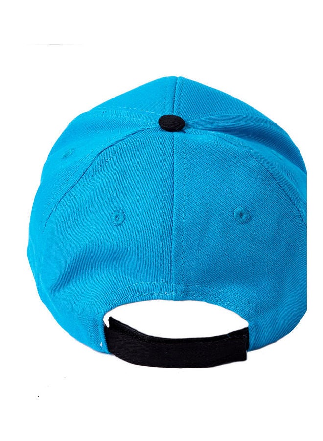 بيج ديزاين قبعة أنيقة مزينة بشعار. أزرق. - Image 2