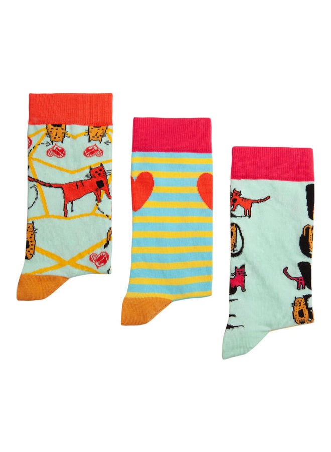 Biggdesign 3 Pair Of Printed Socks Multicolour  - Image 1