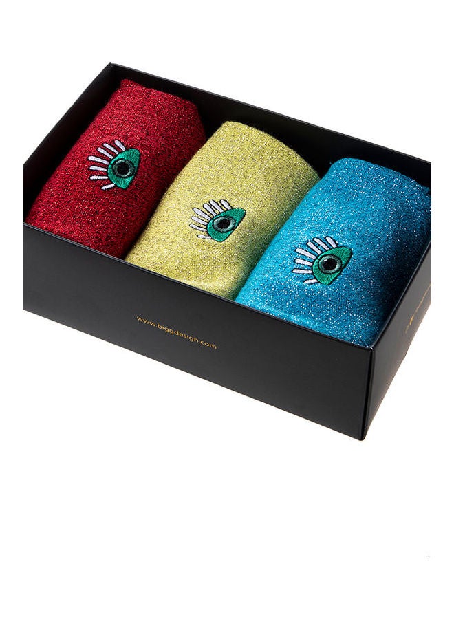 Biggdesign 3 Pair Of Printed Socks Blue/Yellow/Red  - Image 5