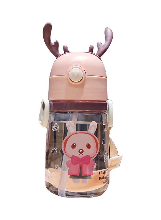 Cartoon Themed Water Bottle With Straw - Image 1