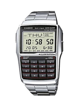 Men's Water Resistant Digital Calculator Watch DBC-32D-1A - 37 mm - Silver - v1624536698/N18187273A_1
