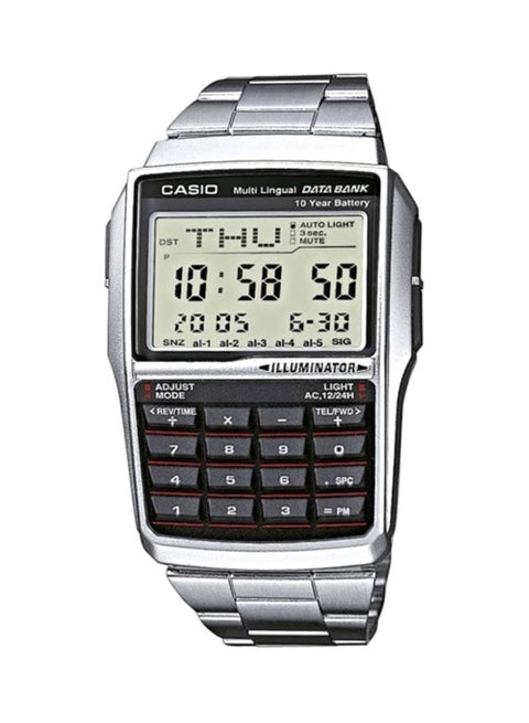 Men's Water Resistant Digital Calculator Watch DBC-32D-1A - 37 mm - Silver