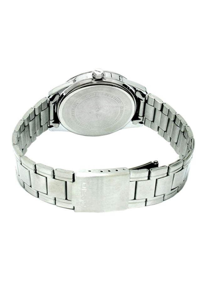 كاسيو ساعة يد بعقارب وسوار من الإستانلس ستيل طراز LTP-V005D-4BUDF - 28 مم - فضي للنساء - Image 2