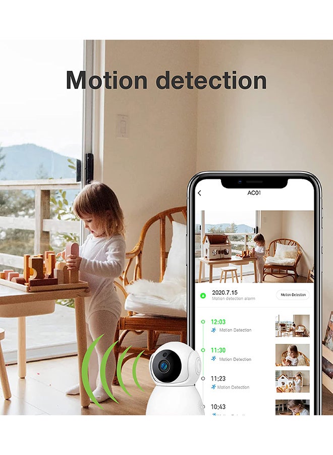 Longse - Smart Home Security Camera WiFi 2MP 1080P 360 Degrees Intelligent Motion Tracking With Night Vision - Image 1