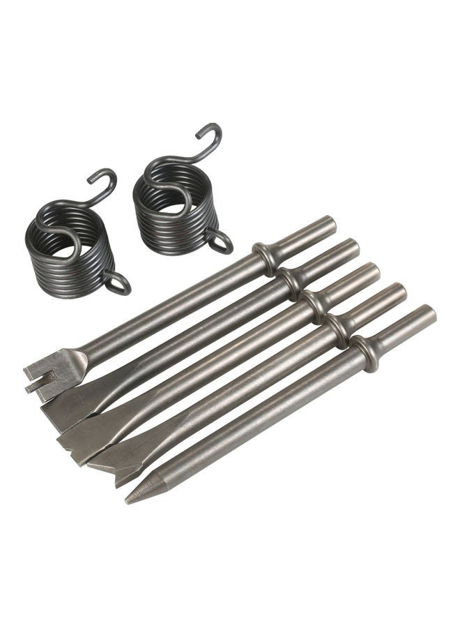 KKmoon 7-Piece Pneumatic Chisel Set Dark Grey - Image 1