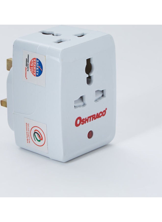 اوشتراكو مشترك كهربائي متعدّد الاستخدامات بثلاث منافذ المقابس من أوشتراكو أبيض - Image 1