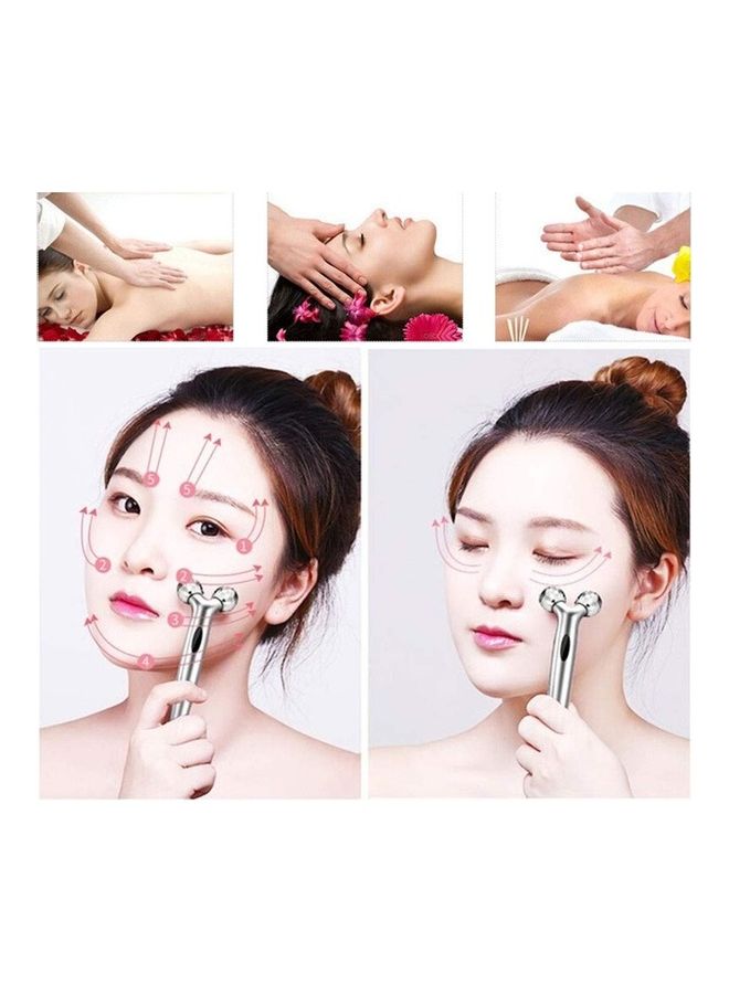 صن شاين أداة تدليك الوجه الإسطوانية ثلاثية الأبعاد فضي - Image 5