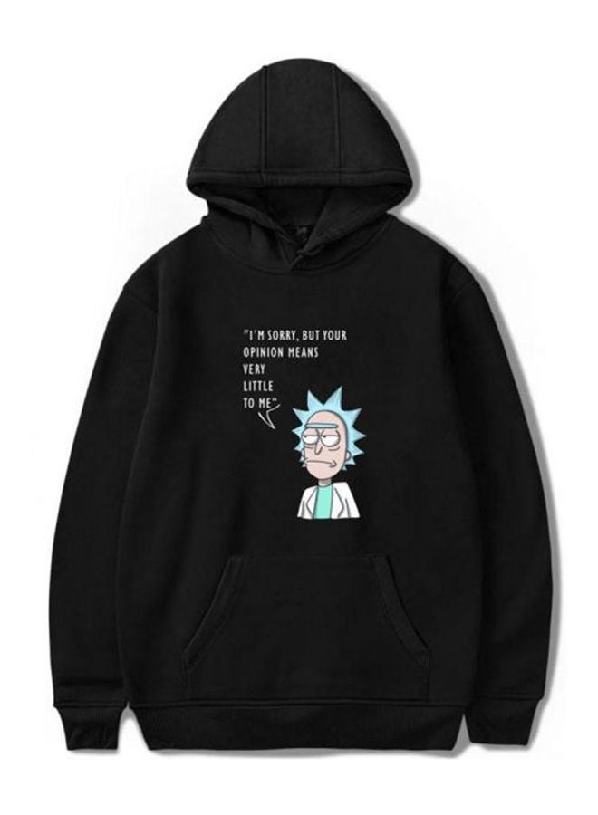 Rick And Morty Hoodie Sweatshirt Pullover Cotton Fashionshirt Tops For Unisex XXL Black 