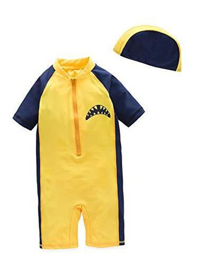 Casual plain basic one piece Yellow/Blue