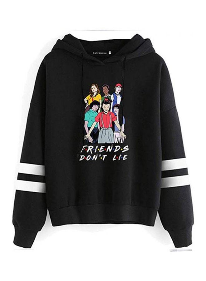 Casual Printed sweatshirt Black 