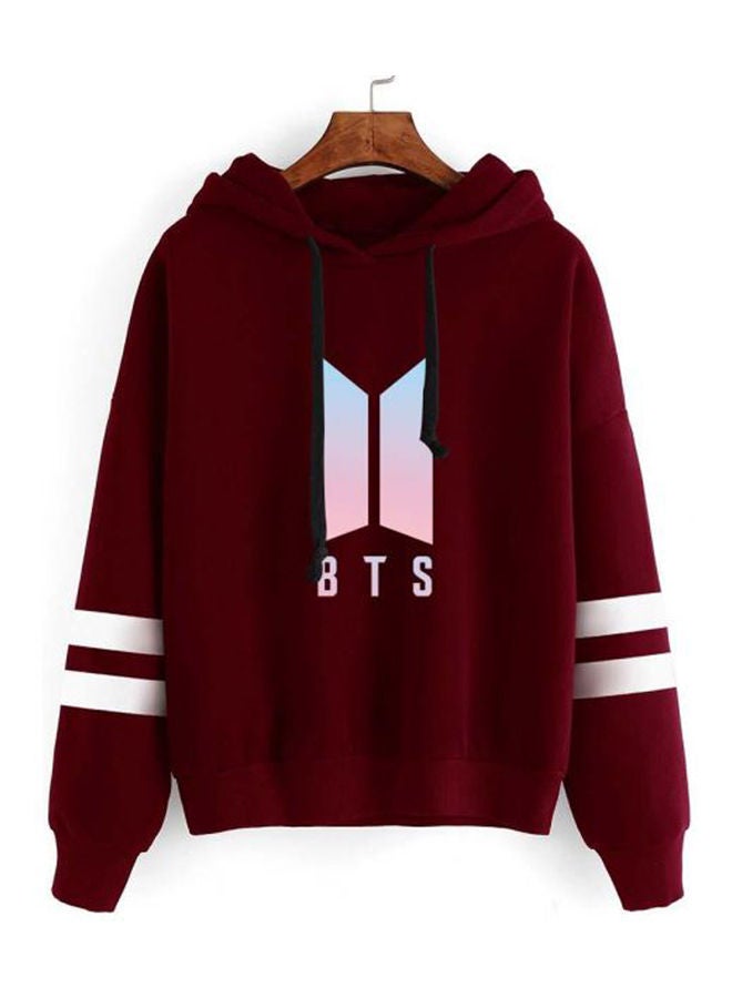 Casual Printed sweatshirt Red