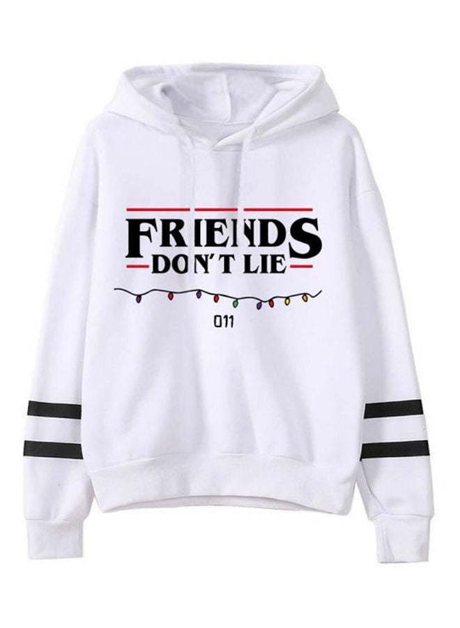 Round Neck Hoodies For Unisex White 