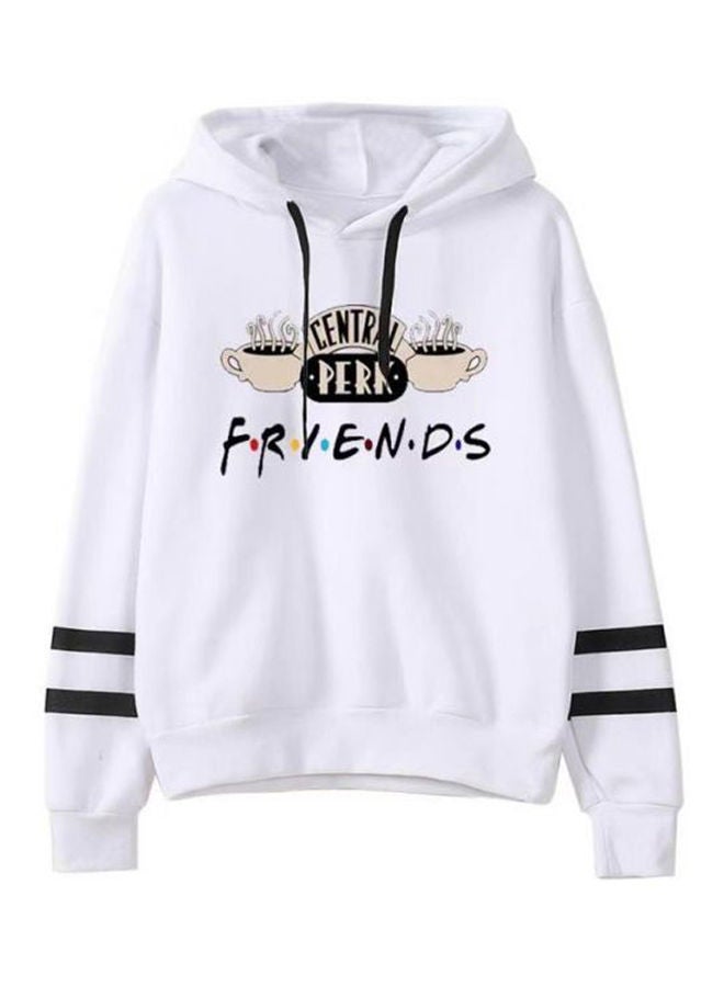 Drama Friends Letter Print Hooded White
