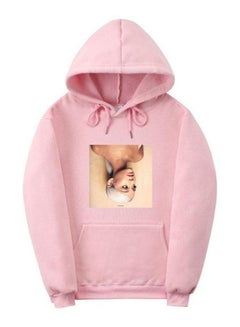 Ariana Grande Sweatshirt Youth Fleece Hoodie Casual Pullover-L Pink