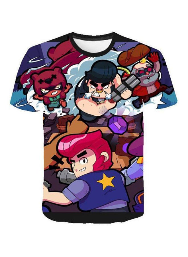 Children'S 3D Print Cartoon T-Shirt Brawl Stars Round Neck T-Shirts Jersey Multicolour 