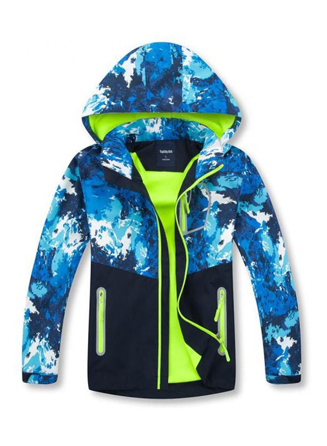 Generic Camouflage Waterproof And Breathable Zip Up Jacket For Young Multicolour 