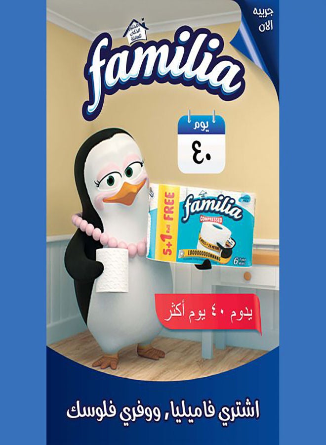 Familia Toilet Rolls Compressed - 6 Roll White  - Image 5