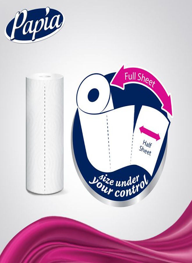 Papia Pack Of 2 Kitchen Paper Roll White  - Image 2