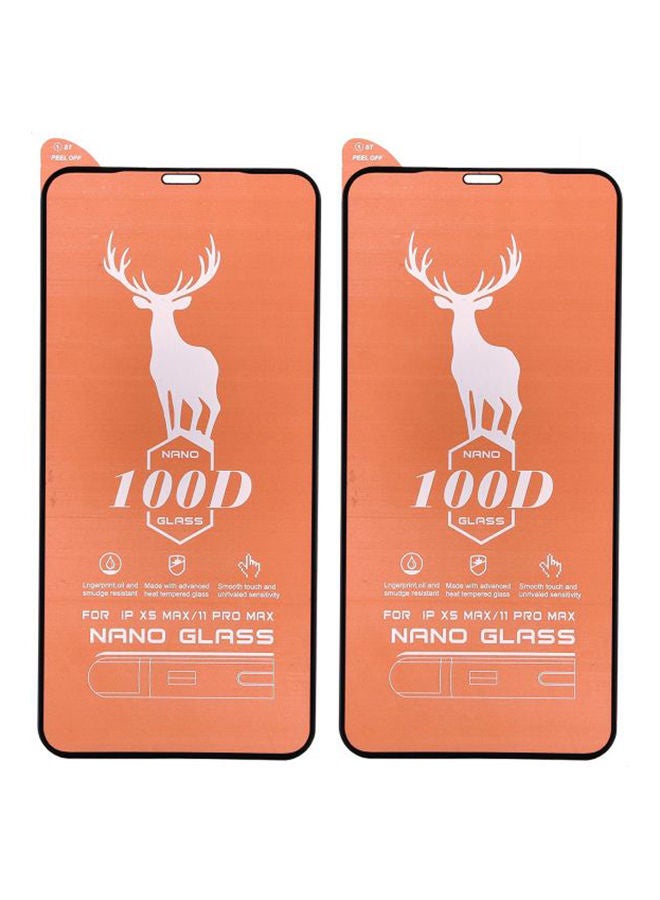 Bingo Ceramics Nano 100D Tempered Glass Screen Protector For Apple iPhone XS Max / Apple iPhone 11 Pro Max , 6.5 inches Pack Of 2 Black 