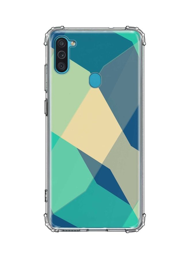غطاء حماية واقٍ لهاتف سامسونج جالاكسي M11 نقشة مربعات بألوان مائية