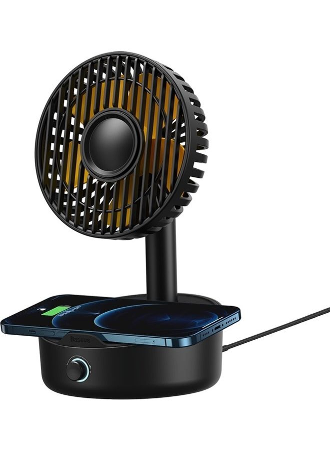 2-In-1 Desktop Fan With Wireless Charger WXYZ-B01 Black - v1624550862/N48560753A_1