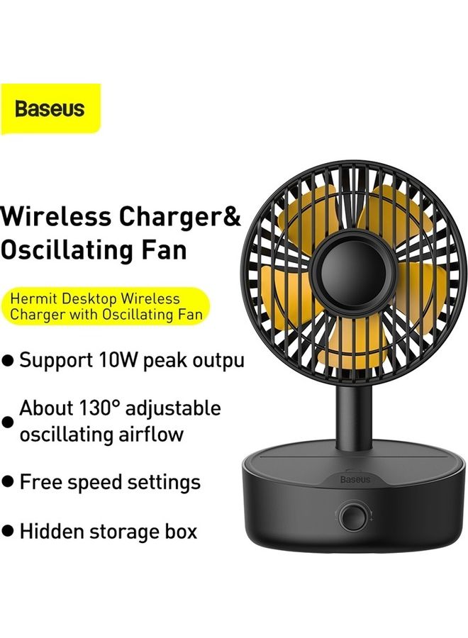 2-In-1 Desktop Fan With Wireless Charger WXYZ-B01 Black - v1624550862/N48560753A_3