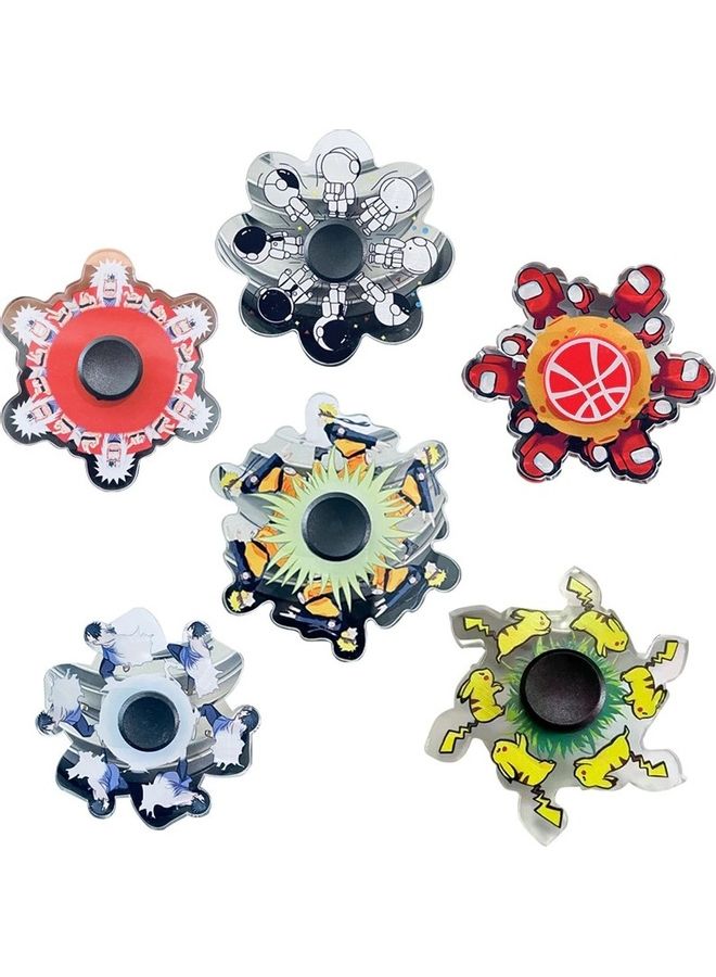 BSNL - 6-Piece Dynamic Fidget Spinner Animation Stress Relief Toy - Assorted - Image 1