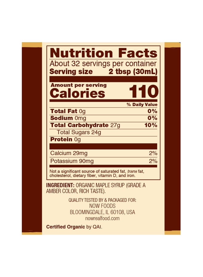 Now Foods Organic Maple Syrup 946ml - Image 3