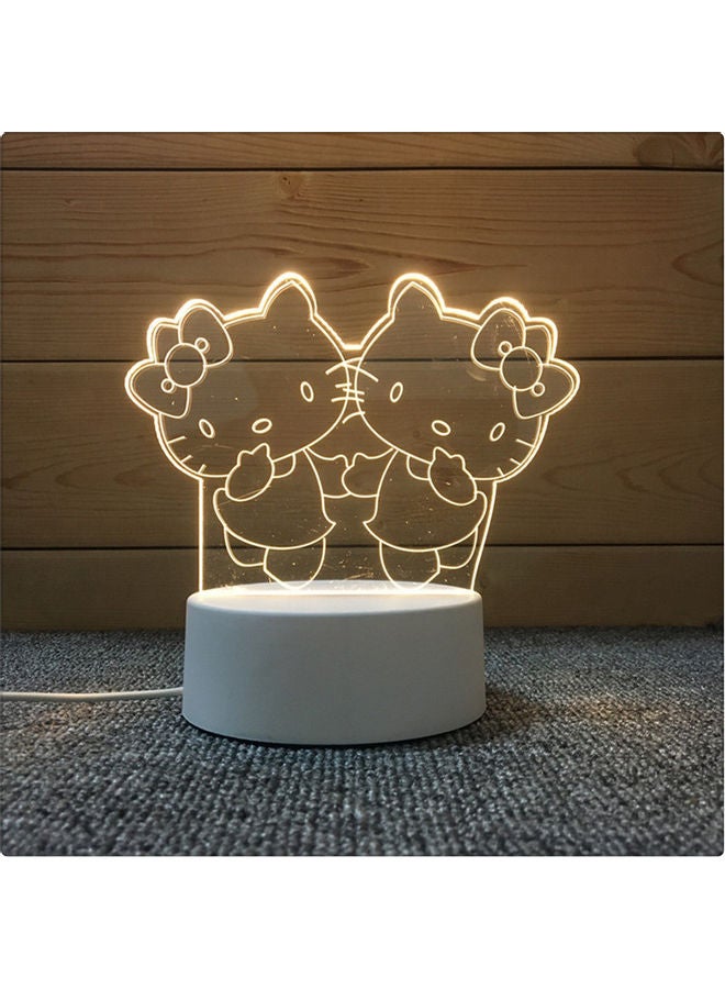 Kutis - 3D LED Hello Kiti Illusion Night Lamp Yellow - Image 1