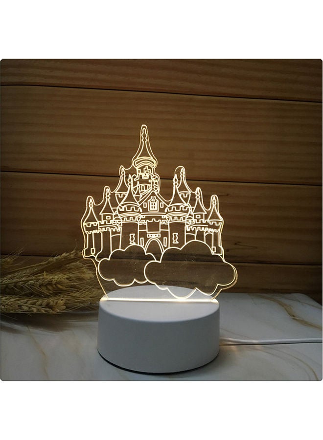 Kutis 3D LED Castle Illusion Night Lamp Yellow